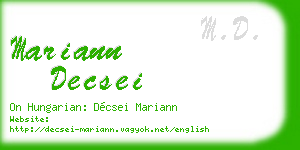 mariann decsei business card
